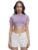 Tokyo Talkies Women’s Round Neck Fitted Crop Top | Short Sleeves | Chic & Versatile | Perfect for Casual & Layered Looks | Tops for Woman | Women Tops | Women Crop Top