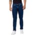 Jack & Jones Men Striped Regular Fit Blue Tshirt