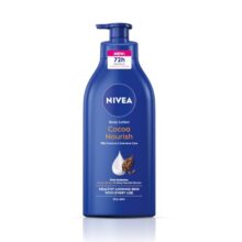 NIVEA Cocoa Nourish Body Lotion for Men & Women with Cocoa Butter, Hyaluronic Acid & Vitamin E Moisturizer for Dry Skin, Deep Nourish Serum Body Cream 72H Moisturiser, Non Greasy Face Cream 600ml