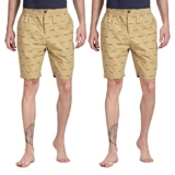 Pepe Jeans Men’s Cotton Paisley Boxer Shorts (Pack of 2) (ATB03 Khakhi AOP_M)