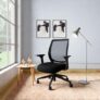 Interio by Godrej Curv Premium Mesh Wide Back Ergonomic Chair | Work from Home/Study Chair | 1-Year Warranty | Height Adjustable Chair | Heavy Duty PP Base | DIY Installation, Black