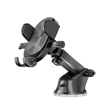 amazon basics Universal Car Mobile Holder for Dashboard with One Touch Mechanism- Expandable, Rotatable & Double Shift Locking for Windscreen and Car Accessories for Dashboard (Black)