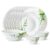 Larah By Borosil Herbs Opalware Dinner Set, 19-Pieces, White