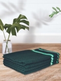 Athom Living Popcorn Textured Solid Cotton Hand Towel Green 35×55 cm Set of 4
