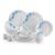 Cello Blue Swirl Dazzle Series Opalware Dinner Set Of 23 Pieces For Family Of 6 | Bone-Ash Free & Leadfree Opal Glass, Microwave & Dishwasher Safe, Plates & Bowls Crockery Set For Dining & Gifting