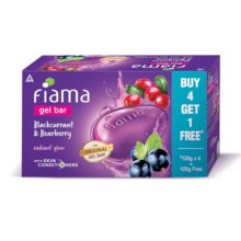 Fiama Gel Bar Soap Blackcurrant And Bearberry 625G (125Gx5) For Radiant Glowing Skin, With Skin Conditioners, All Skin Types, For Women & Men