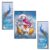 Indianara Set of 3 Ganesha with Peacocks MDF Art Painting (3880FL) without glass 4.5 X 12, 9 X 12, 4.5 X 12 INCH