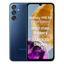 Samsung Galaxy M15 5G Prime Edition (Blue Topaz,6Gb Ram,128Gb Storage) | Super Amoled Display| 50Mp Triple Cam| 6000Mah Battery| Mediatek Dimensity 6100+ | 4 Gen. Os Upgrade & 5 Year Security Update