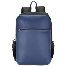 Amazon Basics Chairman 24L 4 Compartment Backpack|Padded Laptop Sleeve For 14″ Devices |Water-Resistant Polyester & Vegan Leather|Multiple Compartments & Organizer|Trolley Handle Pass-Through (Blue)