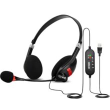 Metaind USB Headphone with Noise-Canceling Mic | Ideal for Teams, Zoom, Office & Call Center Use | Comfortable Wired Headset for PC & Laptop | Model: Meta_MT440 (Black)
