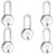 Link® 50mm New Round Long Shackle Padlock 5Pcs Set | 50,000 Key Combinations | Made in India | Double Locking | Steel Body | Iron Lever| 3 Keys for Each Padlock
