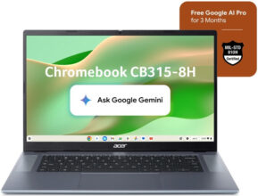 Acer Chromebook MediaTek Kompanio 540 – (4 GB/64 GB EMMC Storage/Chrome OS) CB315-8H Chromebook(15.6 inch, Silver)