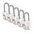 Link® Atoot Extra 70mm Padlocks 5Pcs Set | 1 Crore Key Combinations | Stainless Steel Body | Hardened Shackle | 9 Brass Levers | Made in India | 3 Silver Keys with Keychain | 3Kyes for Each Padlock