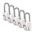 Link® 50mm New Round Long Shackle Padlock 5Pcs Set | 50,000 Key Combinations | Made in India | Double Locking | Steel Body | Iron Lever| 3 Keys for Each Padlock