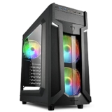 Sharkoon VG6-W RGB Mid Tower PC Computer Case I Support Mini-ITX, Micro-ATX, ATX Motherboard I Acrylic Side Panel with 3 x 120 mm Addressable RGB LED Fan (pre-Installed) – Black