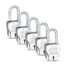Link® Atoot Extra 70mm Padlocks 5Pcs Set | 1 Crore Key Combinations | Stainless Steel Body | Hardened Shackle | 9 Brass Levers | Made in India | 3 Silver Keys with Keychain | 3Kyes for Each Padlock
