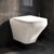 WASSMIST Commodes Toilet Wall Hung, P Trap, Rimless System with Soft Close Seat