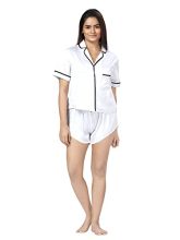 Aarika Women’S Shirt & Shorts Set Night (Ns-Re-5407_White_L)