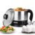 AGARO Esteem Electric Multipurpose Kettle 1.2L, 600W, with Stainless Steel Body, Egg Rack, Grill Rack, 3 Heating Modes & Rapid Boil Technology, Boiling Water, Tea, Coffee, Oats, Noodle, Soup, Black