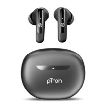 Ptron Bassbuds Astra In-Ear Tws Earbuds W/Stereo Sound, 34Hrs Playtime, Stereo Calls, Custom Eq, Mobile App, Btv5.3 Headphones, Touch Control, Voice Assistant, Type C Charging & Ipx4 (Black)