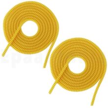 J’TTON Spiral Triple Color (2 Pcs) 1.4 Meters Each-Full Size Cable Cord Charger Protector Saver Winder for iPhone & Android Charging Cables (Yellow)