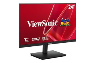ViewSonic Monitor VA240A-H 24-inch (60.45cm) Full HD 1920x1080p SuperClear IPS | 120Hz Variable Refresh Rate | 1ms MPRT | Eye ProTech | 3-Side Borderless Design | HDMI | VGA | VESA Compatible