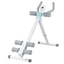 leikefitness Height Adjustable Ab Trainer Abdominal Whole Body Workout Machine Waist Cruncher Core Toner, Leg, Thighs, Buttocks Shaper with LCD Monitor AB9300(Green)