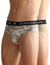 U.S. Polo ASSN.. Mens OEB09 Elasticized Waist Underwear Briefs – Pack of 2(OEB10-P2_Camo Beige-Beige_L)