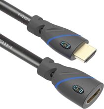 C&E High Speed HDMI Cable Male to Female with Ethernet Black (15 Feet/4.5 Meters)