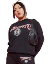 Sassafras Curve Women Black Toronto Fleece Sweatshirt 4XL