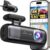 REDTIGER F9 Dash Cam for Car Front and Rear 4K+1080P, 5.8GHz WiFi GPS Dash Camera, 170° Wide Angle View, Night View, Loop Recording, Smart App Control, Supports up to 256GB, SD Card Not Included