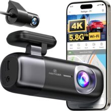 REDTIGER F9 Dash Cam for Car Front and Rear 4K+1080P, 5.8GHz WiFi GPS Dash Camera, 170° Wide Angle View, Night View, Loop Recording, Smart App Control, Supports up to 256GB, SD Card Not Included