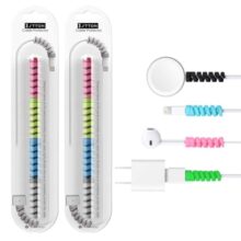 J’TTON 8 Pcs Spiral Sleeves for Charger Cable Protector Data Cable Saver Charging Cord Protective Cable Cover Headphone MacBook Laptop Earphone Cell Phone (Set of 2)