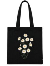 Tote Bag for women | Tote bag for college girls | Handbags Latest | Black Canvas Tote Bag with Floral Print
