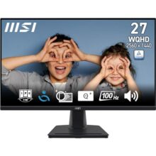 MSI PRO MP275Q 27 Inch 2K WQHD Office Monitor – 2560 x 1440 IPS Panel, 100 Hz, Eye-Friendly Screen, Built-in Speakers, Tilt-Adjustable – HDMI 2.0b, DP (1.2a)