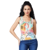 Spykar Scoop Neck Sleeveless Yellow T-Shirt for Women (Size: S)-WKTFT1BD017