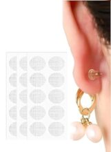 BUYMZ Premium Earlobe support patches for heavy earrings (100 Pcs) | Ear lobe support tape Ear stickers for heavy earrings & big Jhumkas | Big Ear hole closer tape & ear support for heavy earrings