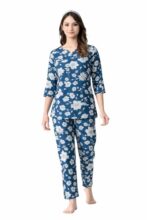 Ichaa Women’s Rayon Printed Night Wear Top and Bottom Night Suit Set