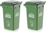 Aristo Plastic Manual-Lift Garbage Waste Dustbin with Out Wheel 90 LTR (Green & Green) COMBO