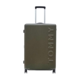 Tommy Hilfiger Large Hard Luggage Empire X – Olive | Check-in Trolley Bag with TSA Lock | 360° Spinner Double Wheels | Telescopic Handle | Polycarbonate Shell Suitcase | 77cm | 95L Capacity