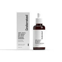 Underated 25% Aha + 2% Bha + 5% Pha Peeling Solution Powered With Hyaluronic Acid Helps To Deeply Exfoliate And Gives Glow To Skin, Reduces Fine Line And Wrinkles, Reduces Pigmentation And Evens The Skin Tone | For 10 Min Weekend Exfoliation | 20Ml