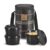 MILTON Lofty Lunch Box with Steel Cutlery, 3 Microwave Safe Inner Steel Leakproof & Airtight Containers (1 x 320 ml, 2 x 450 ml Each), with Insulated Bag, Perfect Office Tiffin, Black