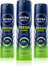 NIVEA Fresh Power Deo Spray, 48h Derma Odour Protection with Citrus, Musk, Spice Deodorant Spray  –  For Men(450 g, Pack of 3)