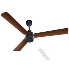 RR Signature BrightAir 1200mm BLDC Ceiling Fan with Remote Control | BEE 5 star Rated Energy Efficient | High Air Delivery with LED Indicators | 2 Year Warranty (Velvet Brown) | Free Installation