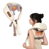 Robustt Neck and Back Massager with Heating Mode, Massager for Body Aches and Pains Relief, Electric Wearable 6D Cervical Neck Massage Machine for Deep Tissue Neck, Back, Waist and Legs – Beige