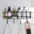 Trendy Home Self Adhesive Bathroom Organiser, Drill-Free Metal Wall Rack With 7-Layer Black Powder Coated Matte Finish, Magic Sticker Bathroom Storage Shelf With 4 Hooks, Rust-Proof Wall Organizer