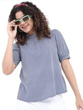 KETCH Womens Short Sleeve Printed TOP (KHTP000013_Navy_M)