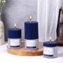 ASIAN AURA Ribbed Pillar Candles – Pack of 3 | Scented Candles for Home Decor, Gifting & Festive Use | Long Burn time up to 36hrs | Clean-Burning Wax & Smokeless Flame (Classic Noir)