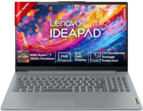 Lenovo AMD Ryzen 7 Octa Core 5825U – (16 GB/512 GB SSD/Windows 11 Home) IdeaPad Slim 3 15ABR8 Thin and Light Laptop(15.6 inch, Arctic Grey, 1.62 kg, With MS Office)