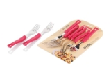 RITU Pride Fruit Fork Spoon Set 6 Pcs Stainless Steel Mini Forks and Spoons Reusable Cutlery Compact Durable for Fruits Snacks Desserts Lunchbox Daily Use Office Parties Home Gift Kitchen Tableware